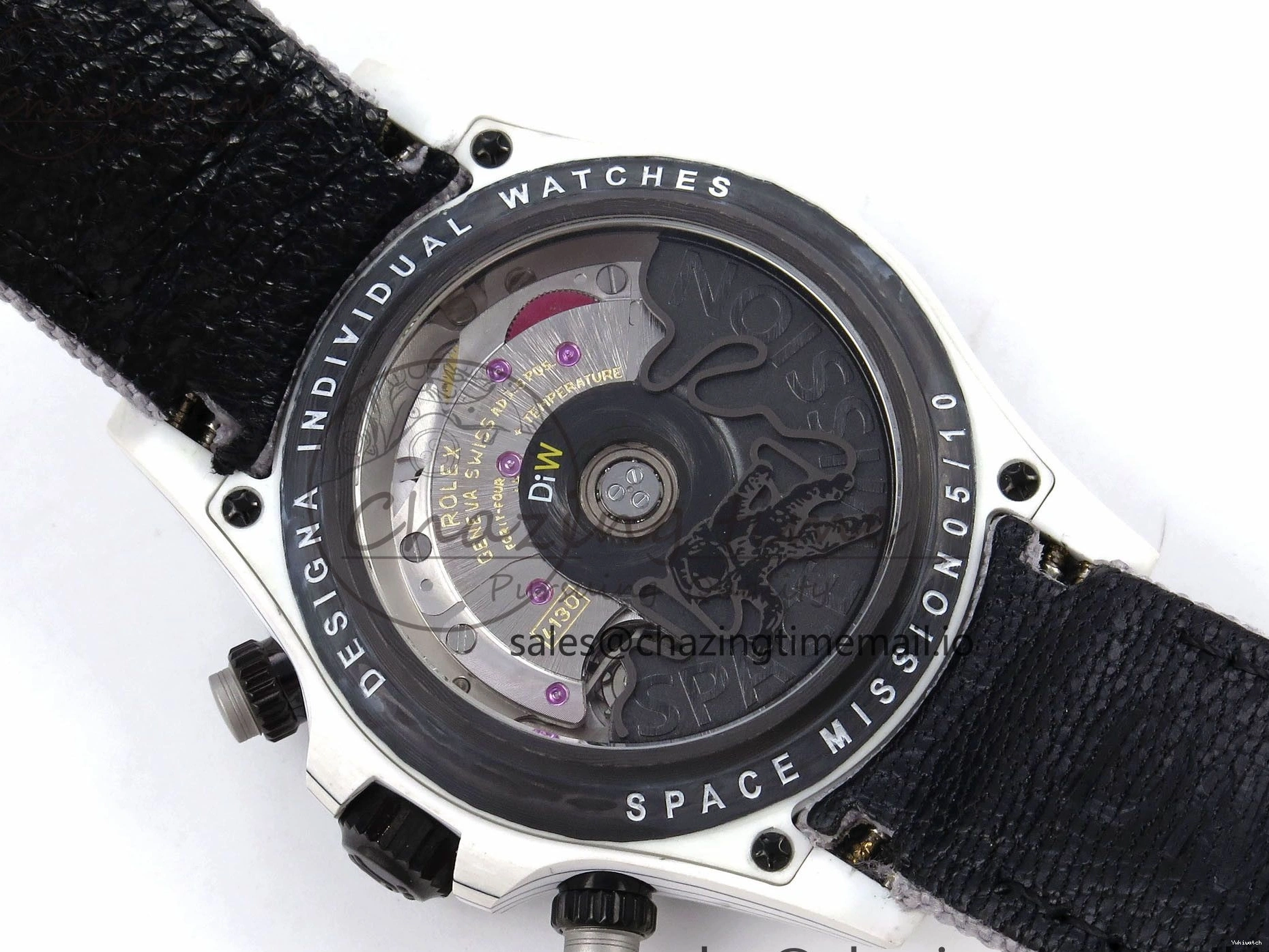 Clone Gray Gray Dial Space DIW Daytona Nylon Mission Textured Strap A4130 on 0228